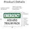 Signmission AED And Trauma Pack, 7 in W x Rectangle, Vinyl Decal OS-2PACK-EM-D-57-L-10287 - alternate 3